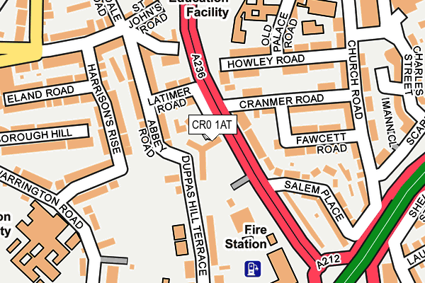 CR0 1AT map - OS OpenMap – Local (Ordnance Survey)