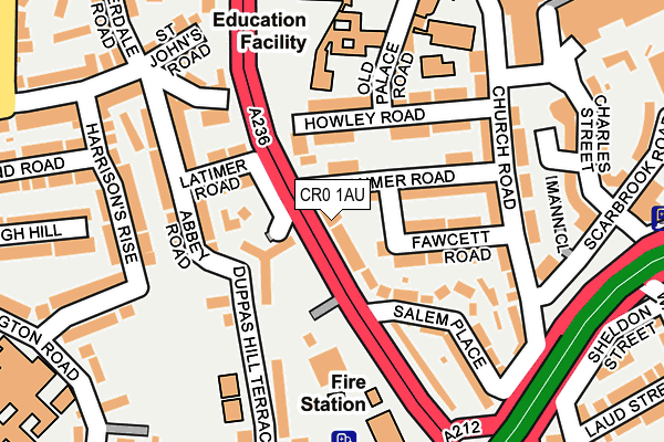 CR0 1AU map - OS OpenMap – Local (Ordnance Survey)