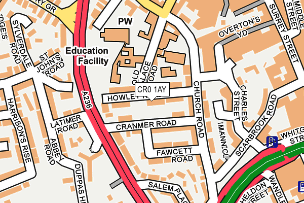 CR0 1AY map - OS OpenMap – Local (Ordnance Survey)