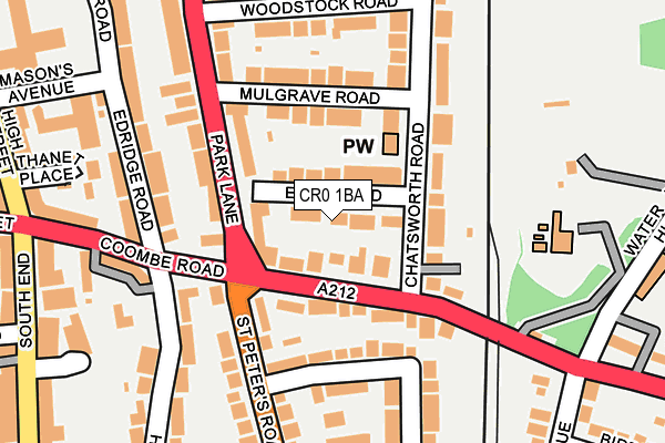 CR0 1BA map - OS OpenMap – Local (Ordnance Survey)