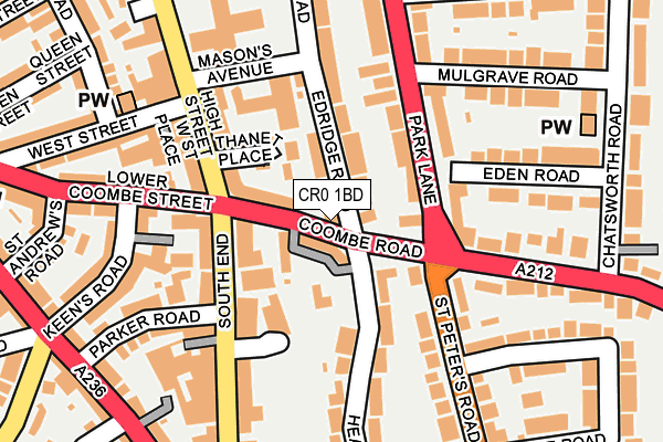 CR0 1BD map - OS OpenMap – Local (Ordnance Survey)