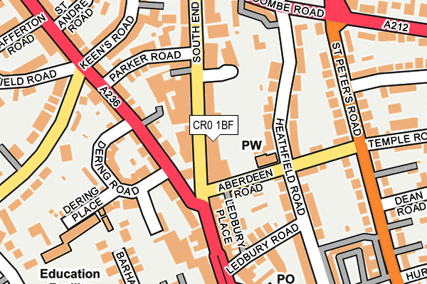 CR0 1BF map - OS OpenMap – Local (Ordnance Survey)