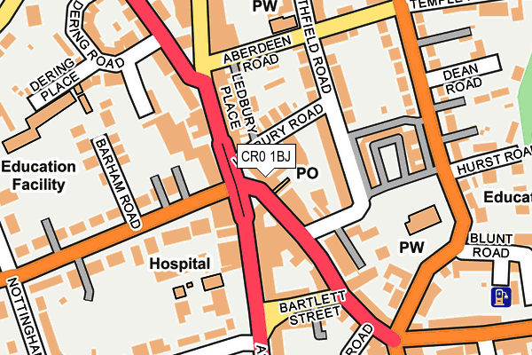 CR0 1BJ map - OS OpenMap – Local (Ordnance Survey)