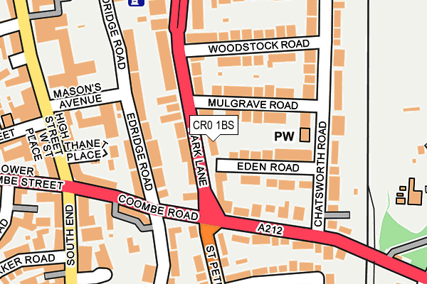 CR0 1BS map - OS OpenMap – Local (Ordnance Survey)