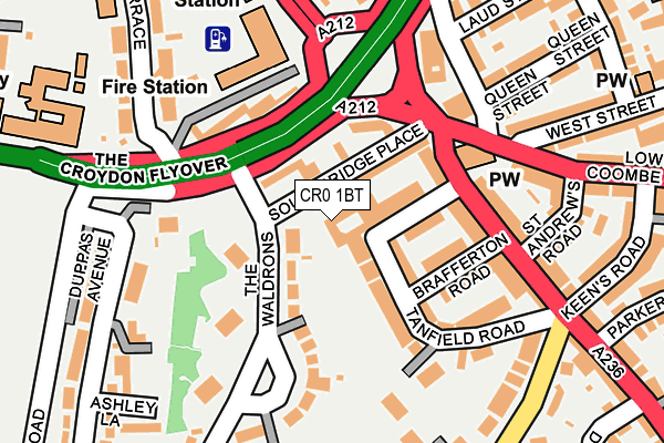 CR0 1BT map - OS OpenMap – Local (Ordnance Survey)