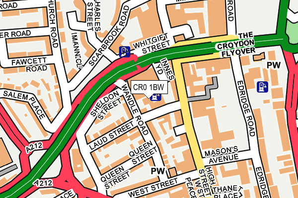 CR0 1BW map - OS OpenMap – Local (Ordnance Survey)