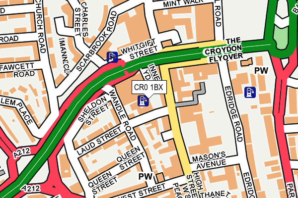 CR0 1BX map - OS OpenMap – Local (Ordnance Survey)