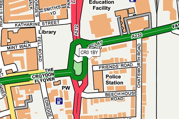 CR0 1BY map - OS OpenMap – Local (Ordnance Survey)