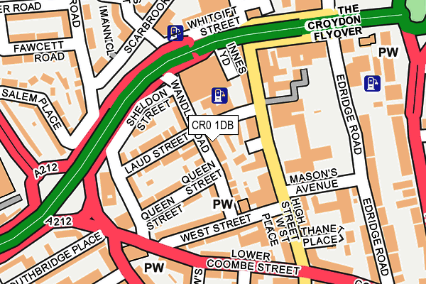 CR0 1DB map - OS OpenMap – Local (Ordnance Survey)