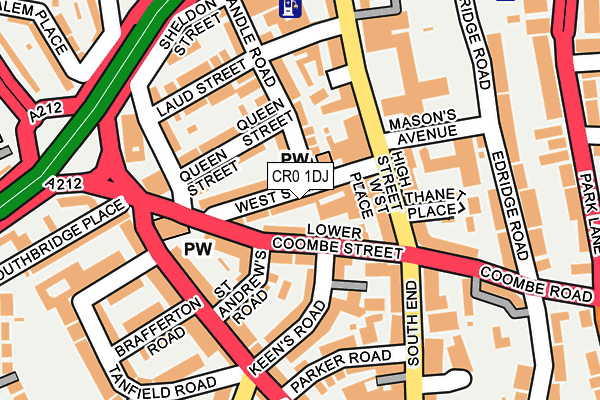 CR0 1DJ map - OS OpenMap – Local (Ordnance Survey)