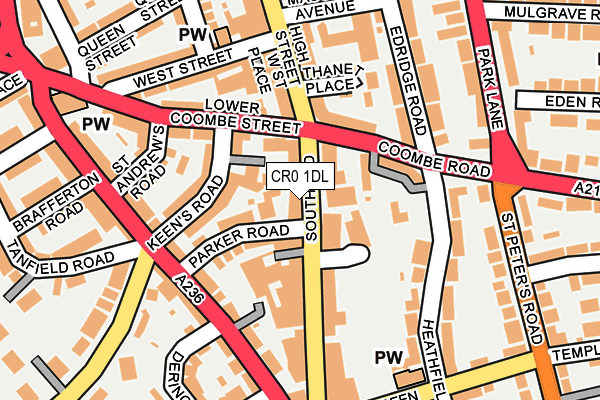 CR0 1DL map - OS OpenMap – Local (Ordnance Survey)