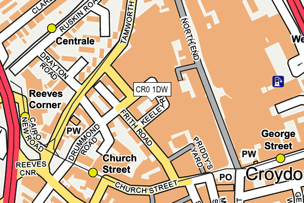 CR0 1DW map - OS OpenMap – Local (Ordnance Survey)