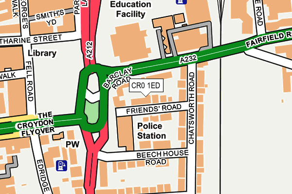 CR0 1ED map - OS OpenMap – Local (Ordnance Survey)