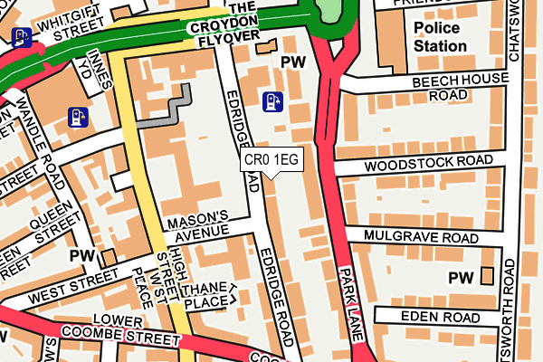 CR0 1EG map - OS OpenMap – Local (Ordnance Survey)