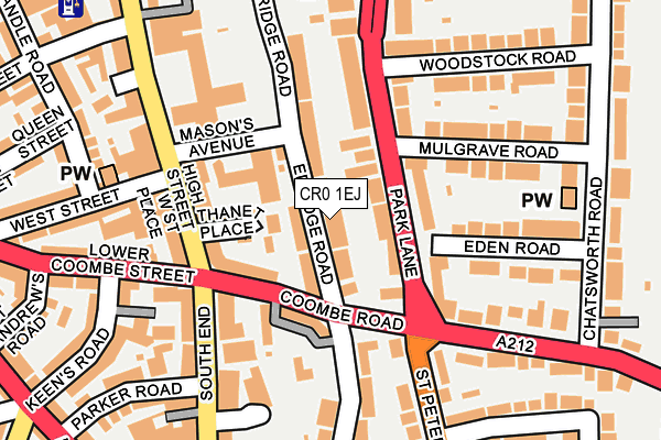 CR0 1EJ map - OS OpenMap – Local (Ordnance Survey)