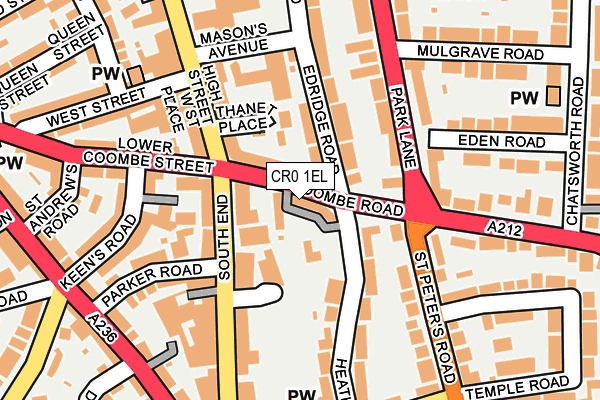 CR0 1EL map - OS OpenMap – Local (Ordnance Survey)