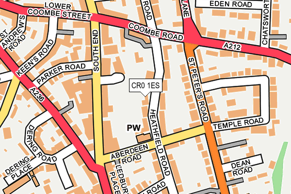 CR0 1ES map - OS OpenMap – Local (Ordnance Survey)