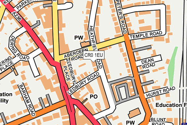 CR0 1EU map - OS OpenMap – Local (Ordnance Survey)