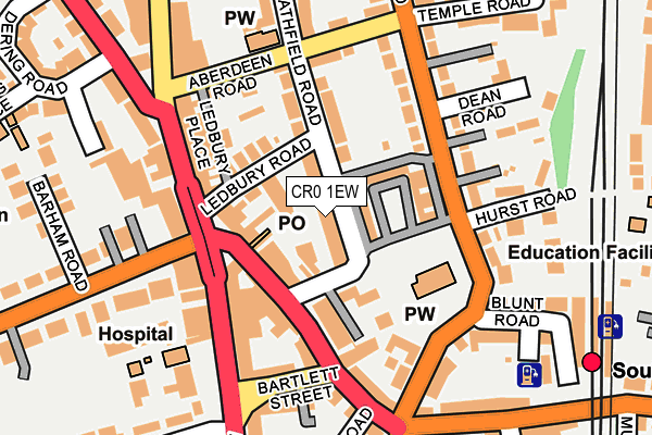 CR0 1EW map - OS OpenMap – Local (Ordnance Survey)