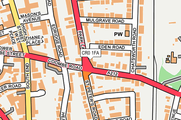 CR0 1FA map - OS OpenMap – Local (Ordnance Survey)