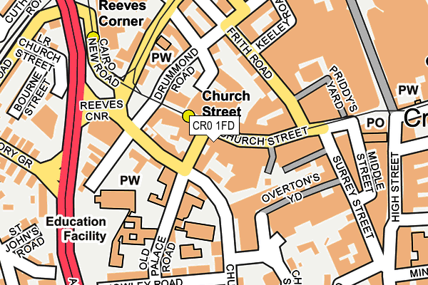 CR0 1FD map - OS OpenMap – Local (Ordnance Survey)