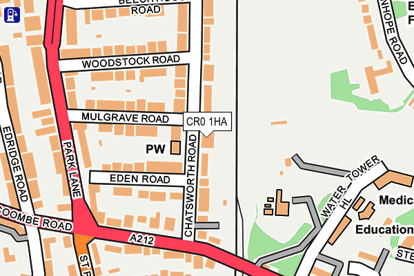 CR0 1HA map - OS OpenMap – Local (Ordnance Survey)