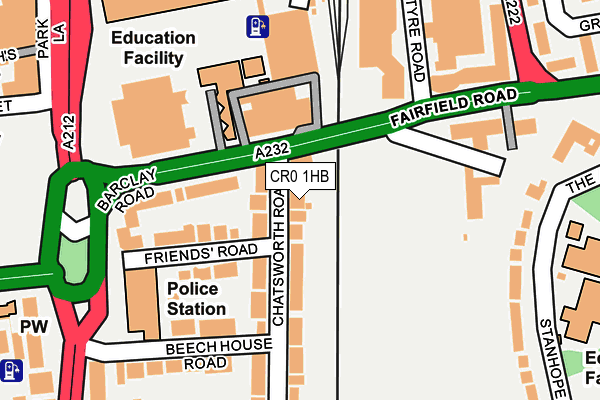 CR0 1HB map - OS OpenMap – Local (Ordnance Survey)