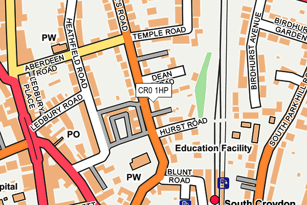 CR0 1HP map - OS OpenMap – Local (Ordnance Survey)