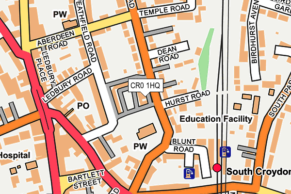 CR0 1HQ map - OS OpenMap – Local (Ordnance Survey)