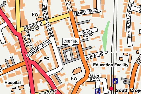 CR0 1HR map - OS OpenMap – Local (Ordnance Survey)