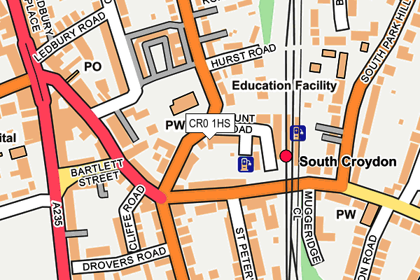 CR0 1HS map - OS OpenMap – Local (Ordnance Survey)