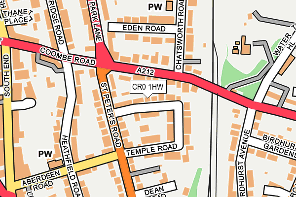 CR0 1HW map - OS OpenMap – Local (Ordnance Survey)