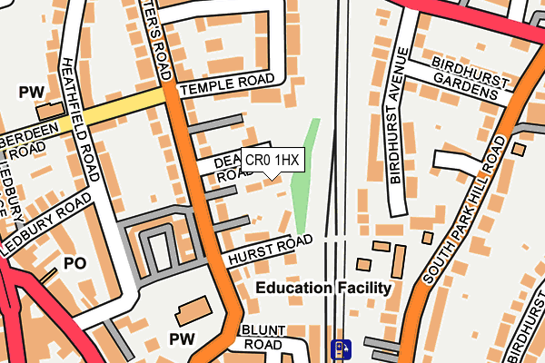 CR0 1HX map - OS OpenMap – Local (Ordnance Survey)