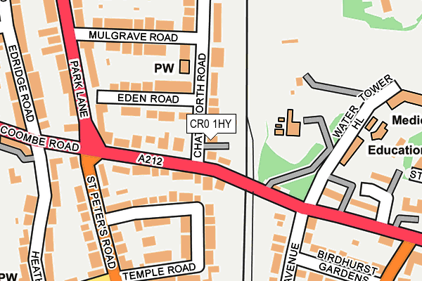 CR0 1HY map - OS OpenMap – Local (Ordnance Survey)