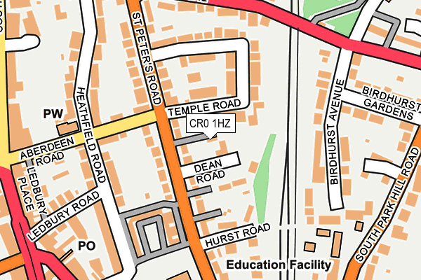 CR0 1HZ map - OS OpenMap – Local (Ordnance Survey)