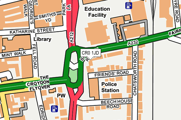 CR0 1JD map - OS OpenMap – Local (Ordnance Survey)