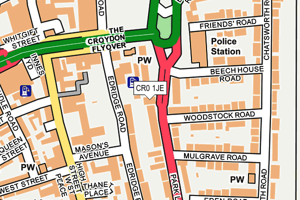 CR0 1JE map - OS OpenMap – Local (Ordnance Survey)