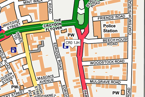 CR0 1JH map - OS OpenMap – Local (Ordnance Survey)