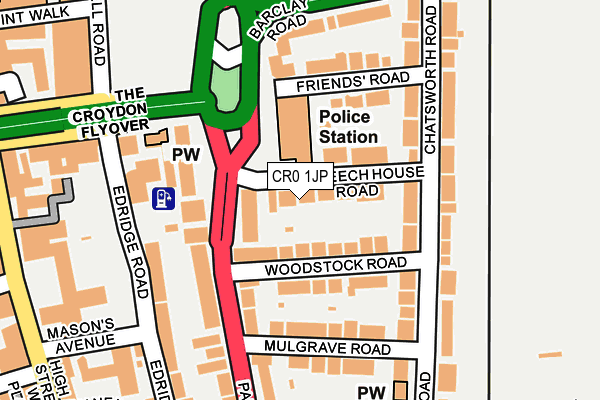 CR0 1JP map - OS OpenMap – Local (Ordnance Survey)