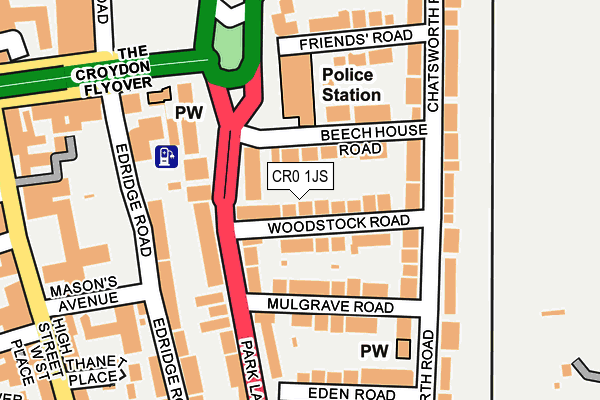 CR0 1JS map - OS OpenMap – Local (Ordnance Survey)