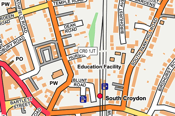 CR0 1JT map - OS OpenMap – Local (Ordnance Survey)