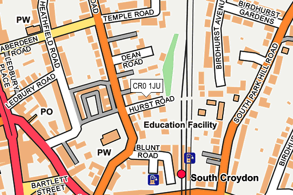 CR0 1JU map - OS OpenMap – Local (Ordnance Survey)