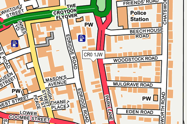 CR0 1JW map - OS OpenMap – Local (Ordnance Survey)