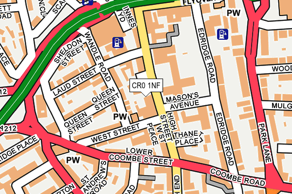 CR0 1NF map - OS OpenMap – Local (Ordnance Survey)