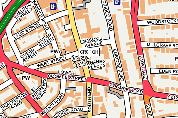 CR0 1QH map - OS OpenMap – Local (Ordnance Survey)