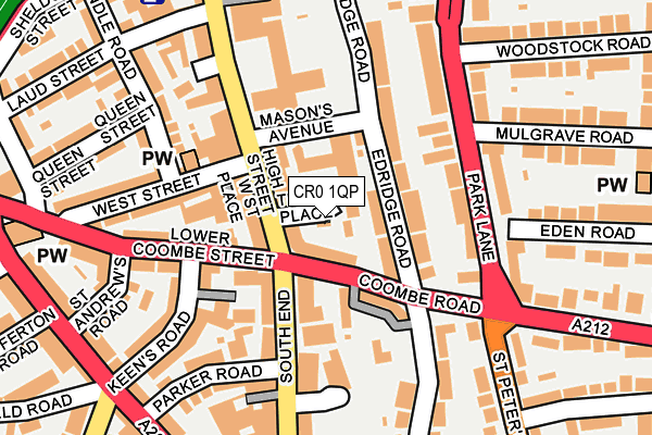 CR0 1QP map - OS OpenMap – Local (Ordnance Survey)