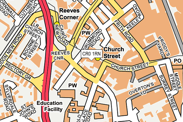 CR0 1RN map - OS OpenMap – Local (Ordnance Survey)