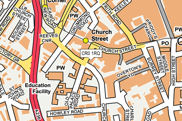 CR0 1RQ map - OS OpenMap – Local (Ordnance Survey)