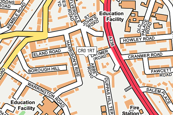 CR0 1RT map - OS OpenMap – Local (Ordnance Survey)