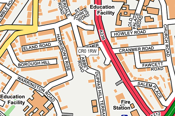 CR0 1RW map - OS OpenMap – Local (Ordnance Survey)